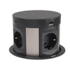 Bútorba süllyeszthető, rejtett 4-es elosztó 3680W + 2db USB-A + C aljzattal, 2m-vezetékkel, átm: 120mm furatba illeszthető 654982