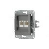 Asfora 2xRJ45 számítógép csatlakozó Cat5 UTP acél EPH4400162