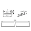 Aluprofil 13mm ledszalaghoz 2m / darab 26545 PROFILO J 2M aluprofil