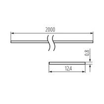 Aluprofil fedlap 13mm ledszalaghoz 2m / darab 26567 SHADE J/K-W 2M fedlap