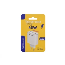 Hálózati töltő adapter fehér 45W 1x USBC-A, 2xUSB-C