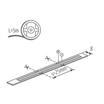 Led szalag 760lm/m 8W/m 4000K 12VDC IP00 COB 8W/M 12 IP00-NW 33366