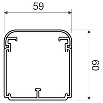 Műanyag vezetékcsatorna 60x60 fehér EKE 60X60 HD