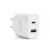 Hálózati töltő adapter fehér 20W 1x USBA, 1xUSBC 3A (gyorstöltő) 55047WH