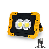 Hordozható reflektor LED-es 2x10W, 1100lm, IP54, 6500K, USB-töltővel DEL1554