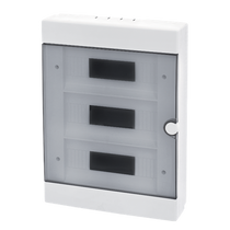 Kiselosztó  falon kívüli átlátszó ajtó 36M IP40 fehér PE/N sín 60365 (EDfalon kívüli-12/3) Elmark