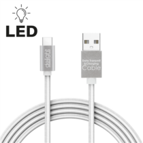 Töltővezeték, LED-fénnyel, USB-C 1m, fehér USBC 1 55442C-WH