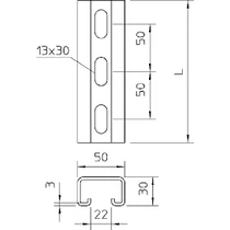 C-sín 22,5x40x2 2m/db perforált FT CPS 4L 1121979