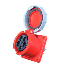 Dugalj beépíthető 125A 5-pólus 400V(50+60Hz) piros egyenes IP67 műanyag 345-6 PC Electric