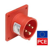 PCE beépíthető dugvilla 16/4P 400V piros IP44 614-6 (Dfb-163)