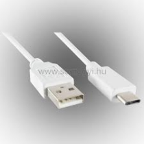 Töltővezeték USB-C 1m, fehér USBC 1