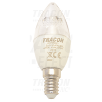 Led E14 6W gyertya dimmerelhető (fényerőszabályozható) 4000K 240° 470lm LGYD6NWO Tracon 100 / csomag )