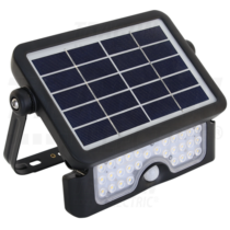 Reflektor ledes 5W solár 500lm 4000K, IP65 100-240VAC  3.7V/ 2x15000mAh akkumulátorral mozgásérzékelővel LSFL5W ( 1 / csomag )