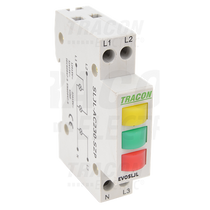 Moduláris jelzőlámpa sárga/zöld/piros 230VAC 1mod. SLJL-AC230-SZP ( 12 / csomag )