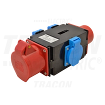 Ipari csatlakozó adapter (átalakító) 1X5P16A dugalj + 3x2P+F dugalj TICS-1605