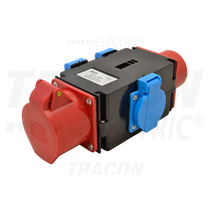 Ipari csatlakozó adapter (átalakító) 1X5P16A dugalj + 3x2P+F dugalj TICS-1605 ( 1 / csomag )