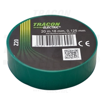 Szig.szalag 20m x 19mm zöld, PVC, 0-90°C, 40kV/, (10db/csom) Z20 Tracon ( 10 / csomag )
