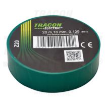 Szig.szalag 20m x 19mm zöld, PVC, 0-90°C, 40kV/, (10db/csom) Z20 Tracon ( 10 / csomag )