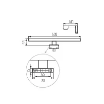 Tükörvilágító LED-es lámpatest, fehér 12W 4000K 1070lm 600mm IP44 ASTIM IP44 12W-NW-W 34934