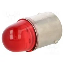 BA15D LED 1W piros 230V AC/DC  BA15D-230AC-R