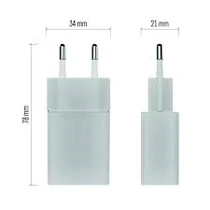 Hálózati töltő adapter fehér 1A/5VDC/5W 1x USB-A V0122