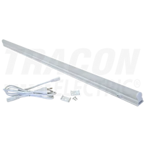 Bútorvilágító 5W T5 led, 400lm, 3000K, 30cm hosszú, kapcsolóval, fehér LBV5WW