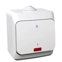 Cedar Plus 102 kétpólusú kapcsoló jelzőfénnyel IP44 fehér WDE000521
