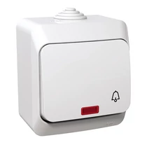 Cedar Plus N101 nyomó kapcsoló csengőjellel jelzőfénnyel IP44 fehér WDE000515