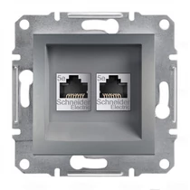 Asfora 2xRJ45 számítógép csatlakozó Cat5 UTP acél EPH4400162