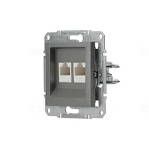 Asfora 2xRJ45 számítógép csatlakozó Cat5 UTP acél EPH4400162