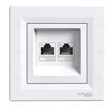 Asfora 2xRJ45 számítógép csatlakozó Cat5 UTP kerettel fehér EPH4400121