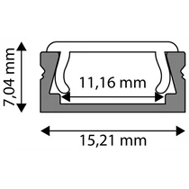 Aluprofil falon kívüli 11mm ledszalaghoz, fekete 2m/db AAP-NBL-2M