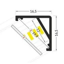 Aluprofil sarok 12mm ledszalaghoz eloxált ALU  CABI12E