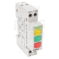 Moduláris jelzőlámpa sárga/zöld/piros 230VAC 1mod. SLJL-AC230-SZP ( 12 / csomag )