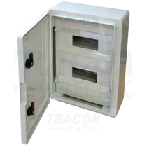 Fali műanyag szekrény 2x12modul  400x300x165 (MxSZxMÉ) teli ajtós IP65 IK08 RAL7035 TME403017M