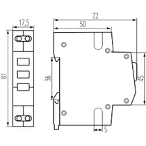 Moduláris jelzőlámpa sárga/zöld/piros 230VAC 1mod. 32893 KLI-RGY