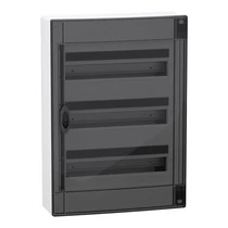 Kiselosztó  falon kívüli átlátszó füst ajtó 3x18M 56modul IP40 3 sor PE/N sín LVSXR318