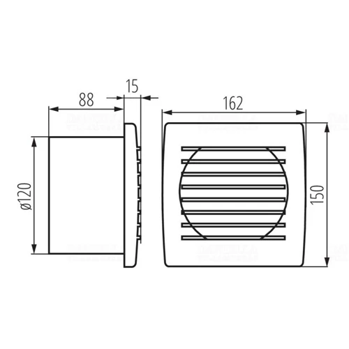Ventilátor Cyklon 120mm 20W 150m3/h EOL 120B standard 70916 Kanlux