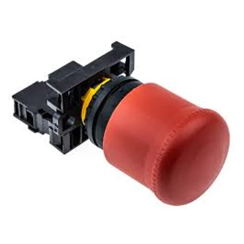 Gomba nyomógombfej vészleállító 38mm piros reteszelt, komplett M22-PV/K01 216515