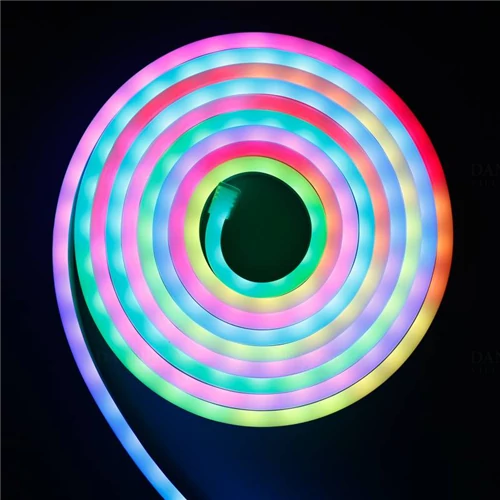 LED szalag neon flex RGB szett távirányítóval, tápegységgel, 3m, IP65,12V DC, 4,8W/m, 300lm/m, 120LED/m DEL1636