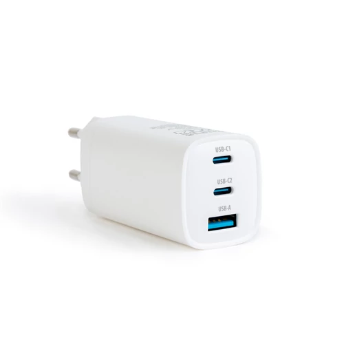 Hálózati töltő adapter fehér 20W 1x USB-A, 2xUSB-C 3A (Type-C PD 45W-os gyorstöltés) 55060