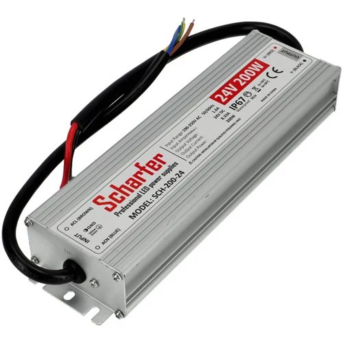 Tápegység 24VDC 200W 8,33A 185-250VAC 225x65x35 mm IP67 SCH-200-24