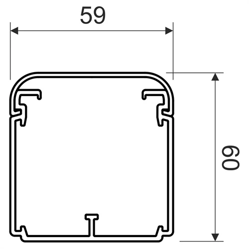 Műanyag vezetékcsatorna 60x60 fehér EKE 60X60 HD