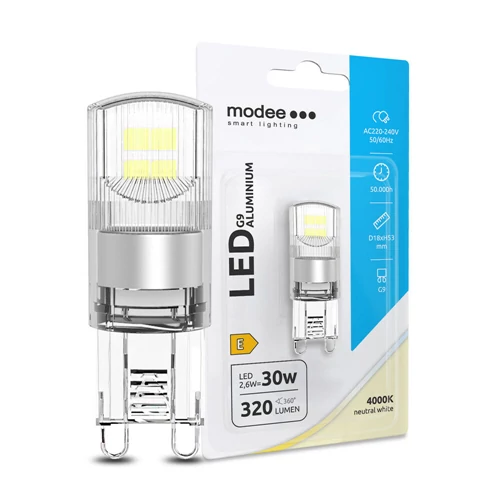 LED G9 230VAC, 3,3W, 2700 K, G9, 300lm, 300° 50.000h ML-G9A2700K3,3WB1