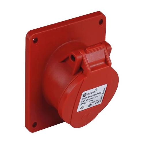 Dugalj beépíthető 32A 5-pólus 400V(50+60Hz) piros ferde IP44 műanyag (Dafb-324) 3007-309-1600