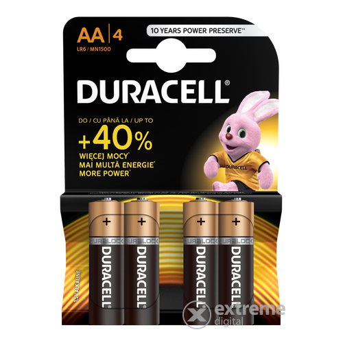 Elem Duracell ceruza AA LR6 1,5V Basic (4db/csom)