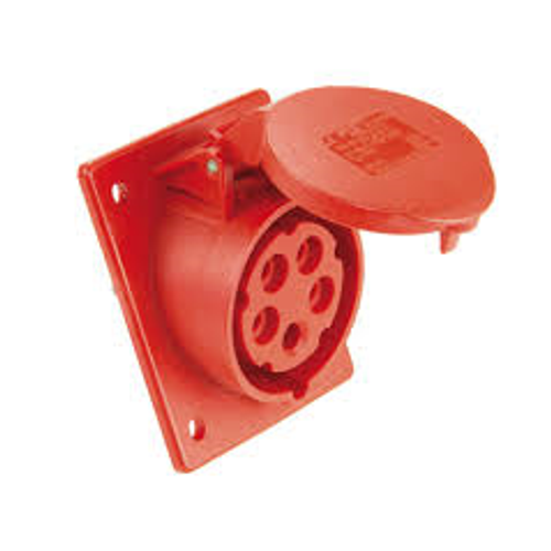 Ipari csatlakozó aljzat beépíthető 32A/5P 400V piros IP44 PCE (Dafb-324, TICS-425) 425-6