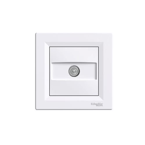 Asfora TV antenna csatlakozó 1dB végzáró kerettel fehér EPH3200121