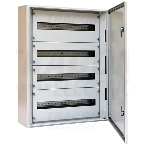Fémszekrény  maszkos 750x600x200, 4x24mod, 96modul  (MxSZxMÉ) teli ajtós, IP54 RAL7035 TGEF607520