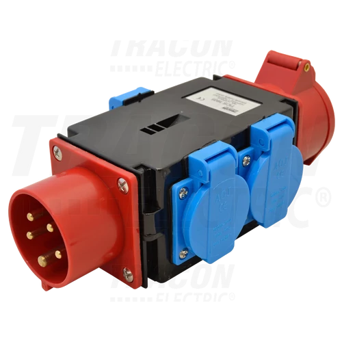 Ipari csatlakozó adapter (átalakító) 1X5P16A dugalj + 3x2P+F dugalj TICS-1605